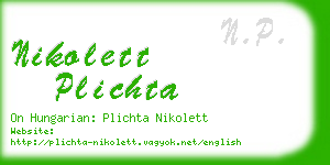 nikolett plichta business card